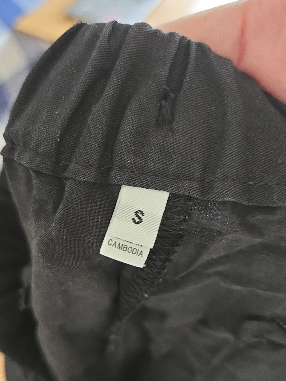 Muji Black Elastic Waist With Tie Pants - Size S, GUC
